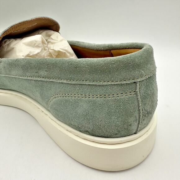 Allen Edmonds Mens Hayes Venetian Oxfords US 12 D Sage Green Suede GUC - Picture 15 of 15